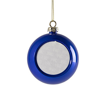 Christbaumkugel, Kunststoff, Ø 8 cm, Dunkelblau, für den Sublimationsdruck