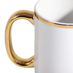 Becher 450 ml, goldfarbener Henkel und Rand, für die Sublimation