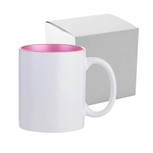 Nazwa: Tasse 330ml, Mit rosa Innenseite, mit Box, für die Sublimation