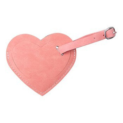 Gepäckmarke, Herz, Kunstleder, Rosa, für die Sublimation