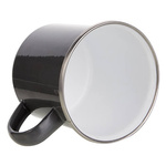 Becher 360 ml, Metall, emailliert, Grau, für den Thermotransferdruck