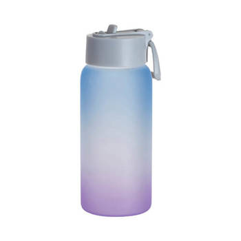 Trinkflasche, Glas, 750 ml, satiniert, blau-violett für den Sublimationsdruck