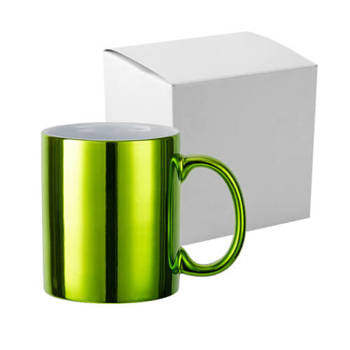 Tasse 330 ml, Hellgrün, Plattiert, mit Box, für die Sublimation