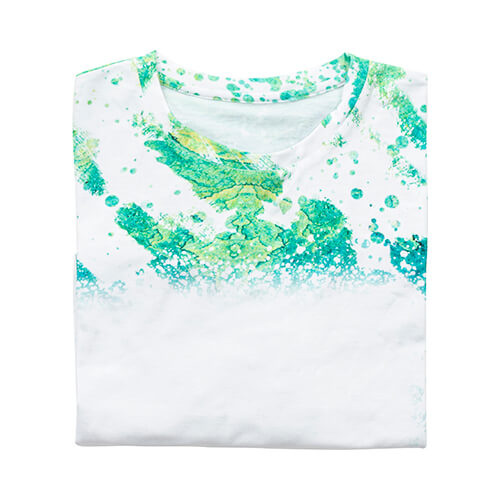 T-Shirt, Cotton-Like Bleached Leopard Summer Green, für den Sublimationsdruck
