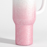 Becher, 1200 ml, 3D Puff Cloud, Weiß-Rosa, für die Sublimation