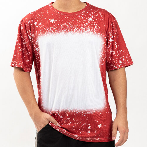 T-Shirt, Cotton-Like Bleached Starry Red, für den Sublimationsdruck