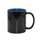 Zaubertasse 330ml, Schwarz mit dunkelblauer Innenseite, für die Sublimation