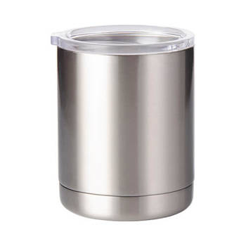 Metall-Becher "Lowball", 300 ml, Silber, für den Sublimationsdruck.