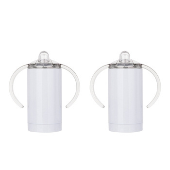 Becher, Auslaufsicher, 400 ml, 2 Stück, Edelstahl, Weiß, für den Sublimationsdruck.