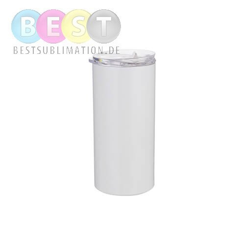 Thermostasse, Tumbler, mit Trinkhalm, 480 ml, Weiß, für die Sublimation