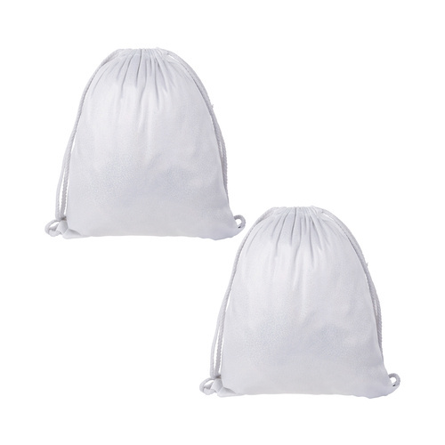 2er-Set Beutel, 33 x 42 cm, Brokatbesatz, Weiß, für den Sublimationsdruck