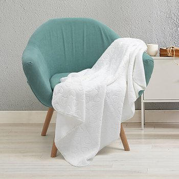 Minky Decke, Herzen, Weiß, für den Sublimationsdruck