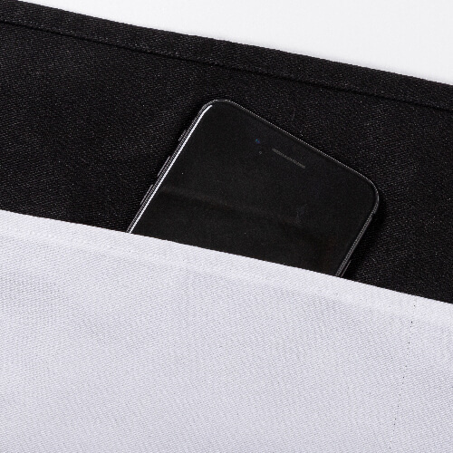 Schürze, mit drei Taschen, Schwarz, für den Sublimationsdruck