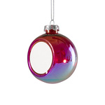 Christbaumkugel, Kunststoff, Ø 8 cm, Durchsichtig, Rot, für den Sublimationsdruck