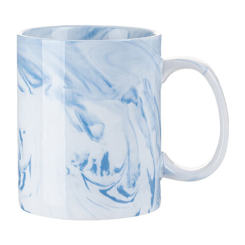 Tasse 330 ml, Marmordesign, Blau, für die Sublimation