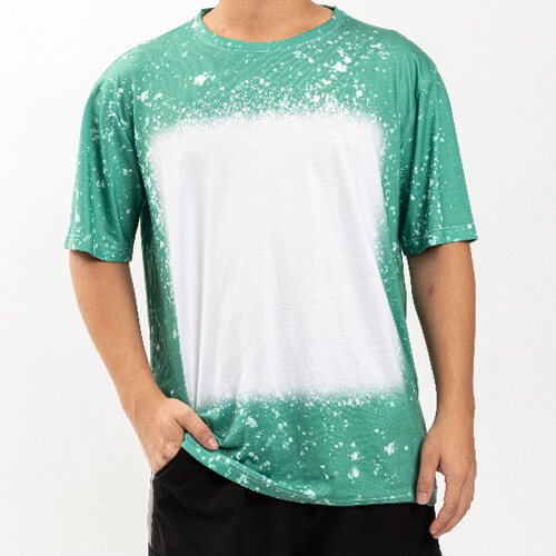 T-Shirt, Cotton-Like Bleached Starry Green, für den Sublimationsdruck