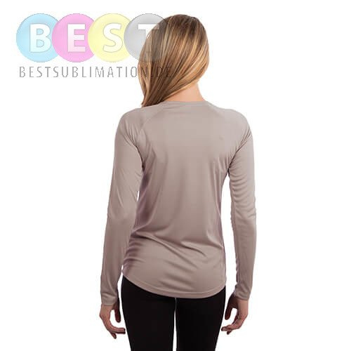 Damen T-Shirt, Solar, Langärmlig, Athletic Grey, für den Sublimationsdruck