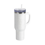 Becher, 1200 ml, 3D Puff Cloud, Weiß, für die Sublimation