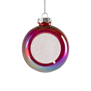 Christbaumkugel, Kunststoff, Ø 8 cm, Durchsichtig, Rot, für den Sublimationsdruck