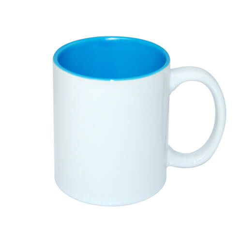 Tasse 330ml, A+, hellblaue Innenseite, für die Sublimation