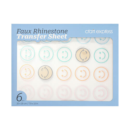 Blatt-Set mit Zirkonia, Smiley, für den Thermotransfer