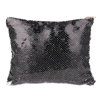 Kosmetiktasche, mit schwarz-weißen Pailletten, für den Sublimationsdruck