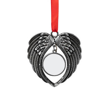 Anhänger, Metall, Silberne Flügel, für den Sublimationsdruck