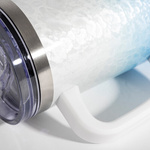 Becher, 1200 ml, 3D Puff Cloud, Weiß-Hellblau, für die Sublimation