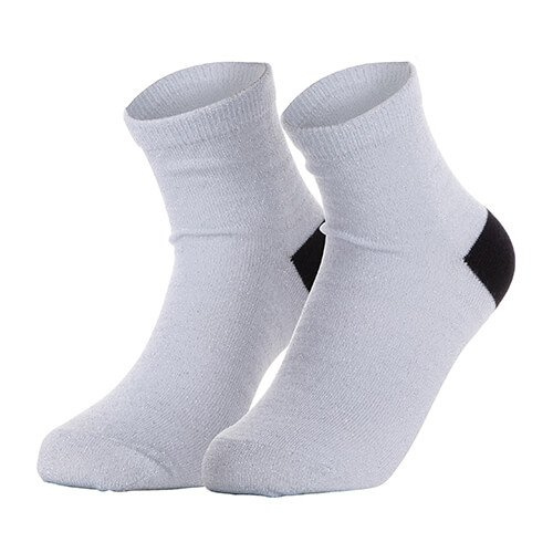 Socken, 22 cm, Silberner Brokat, für den Sublimationsdruck