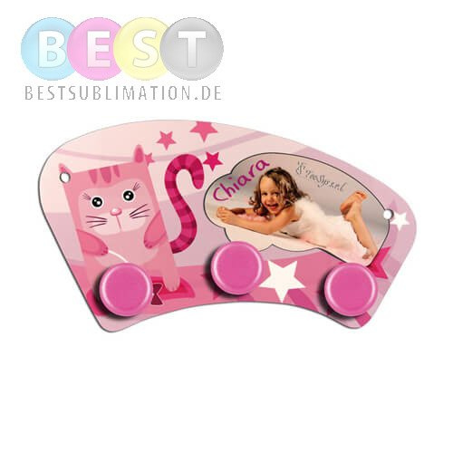 Mini Hakenleiste, MDF, rosa, für die Sublimation