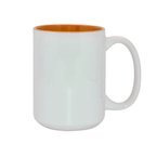 Tasse 450ml, A+, orangene Innenseite, für die Sublimation