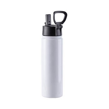 Fahrradflasche, Edelstahl, Weiß, 650 ml, klappbarer Griff, für den Sublimationsdruck