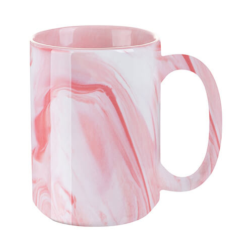 Tasse 450 ml, Marmordesign, Rosa, für die Sublimation