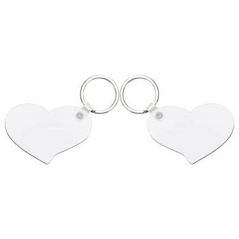 Schlüsselanhänger, Doppelseitig, MDF, Herzen, für den Sublimationsdruck