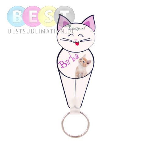 Schlüsselanhänger, Kunststoff, Katze, für den Sublimationsdruck