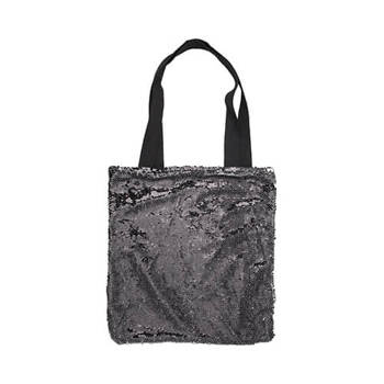 Tasche mit zweifarbigen Pailletten, 35 x 38 cm, Schwarz, für den Sublimationsdruck