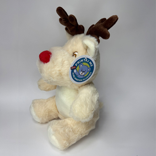 Plüschtier, Elch, 25 cm, Beige, für den Sublimationsdruck
