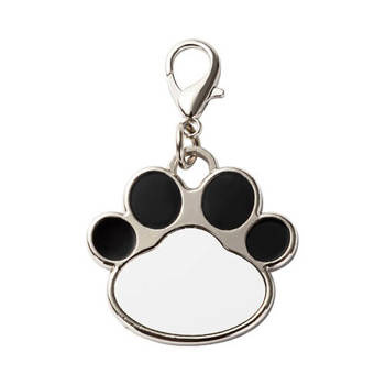 Hunde-Namensschild, Schwarz, Pfote, für den Sublimationsdruck