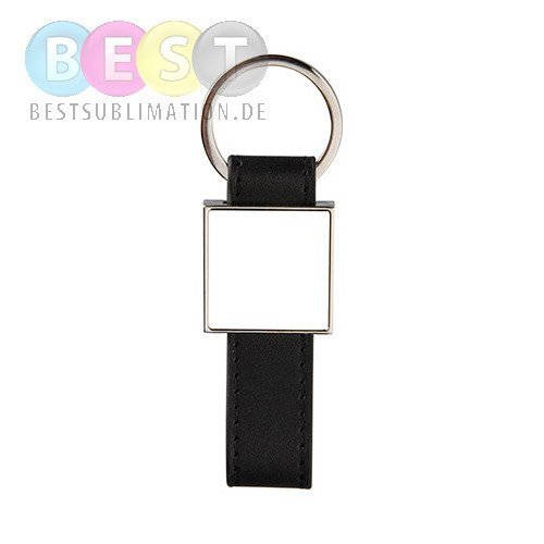 Schlüsselanhänger, Metall, Quadrat, Schwarz, für den Sublimationsdruck