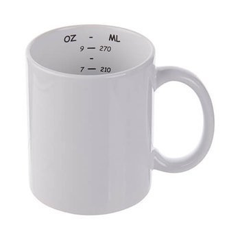 Tasse 330ml, Mit Innenseite "Mess-Skala", für die Sublimation