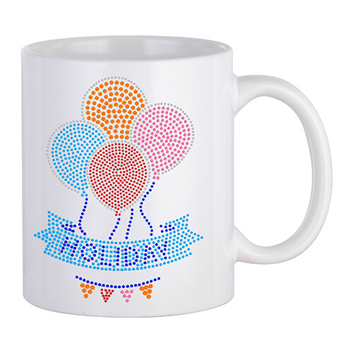 Blatt mit Zirkonia, Ballons, für den Thermotransfer