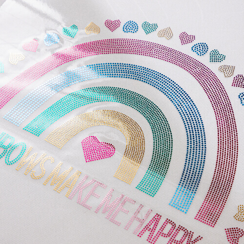 Blatt mit Zirkonia, Regenbogen, für den Thermotransfer