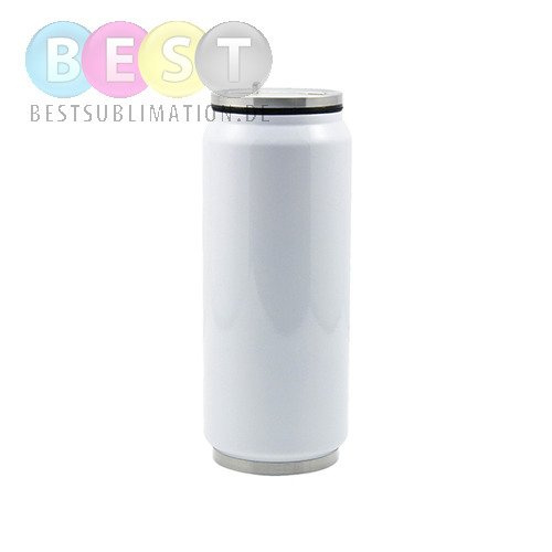 Fahrradflasche, "Dose", 350 ml, mit Trinkhalm, für den Sublimationsdruck