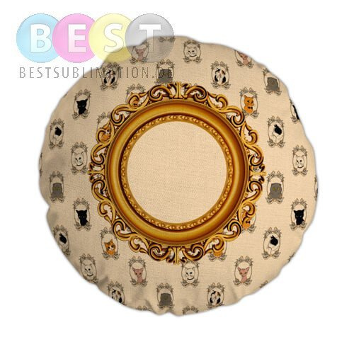 Kissenbezug, Leinen, Ø 60 cm, Katzen, für den Sublimationsdruck