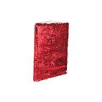 Notizbuch, DIN A5, Umschlag aus zweifarbigen Pailletten, Rot,  für den Sublimationsdruck