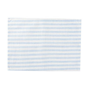 Tischmatte / Tischtuch, 50 x 35,5 cm, Segeltuch, Creme mit hellblauen Streifen, für die Sublimation