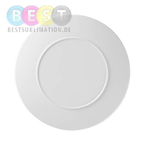 Teller 25,5 cm, Kunststoff, Weiß, für den Sublimationsdruck