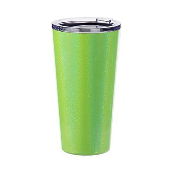 Tumbler-Becher, 480 ml, Edelstahl, Grün schillernd, für den Sublimationsdruck.