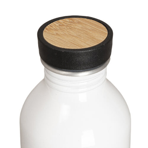 Trinkflasche, 550 ml, Aluminium, Verschluss mit Bambus, für die Sublimation