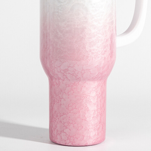 Becher, 1200 ml, 3D Puff Cloud, Weiß-Rosa, für die Sublimation